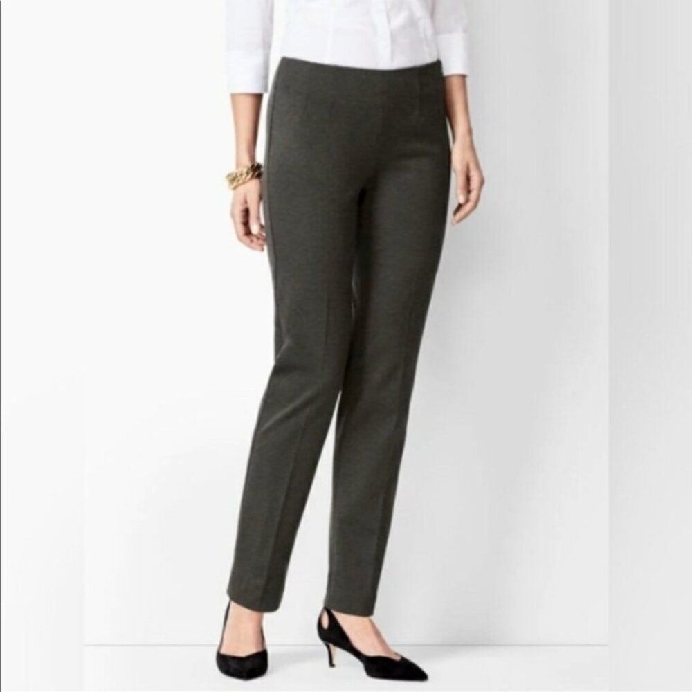Talbots Pants Size 12 Classic Slim Leg Side Zip Gray